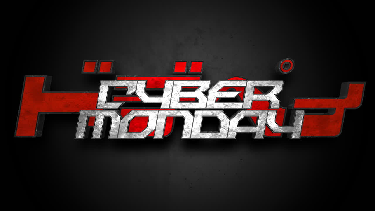 texto de lunes cibernético en la pared del grunge