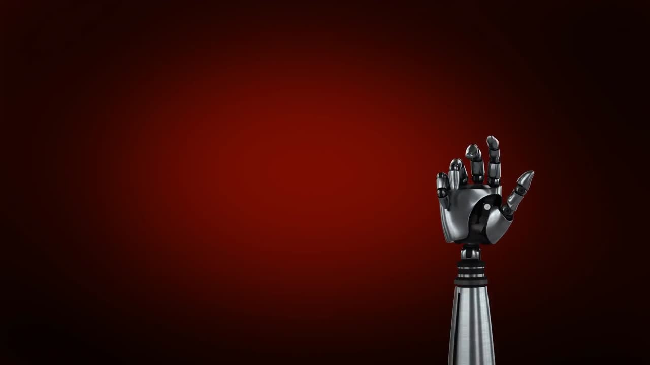 animación de la mano del robot giratorio
