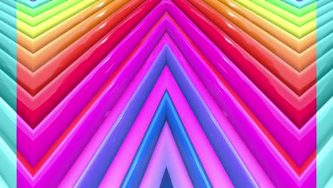 abstract 3d seamless bright background in 4k with rainbow tapes. rainbow multicolored stripes move cyclically in simple geometry cartoon creative style. looped smooth animation. 16