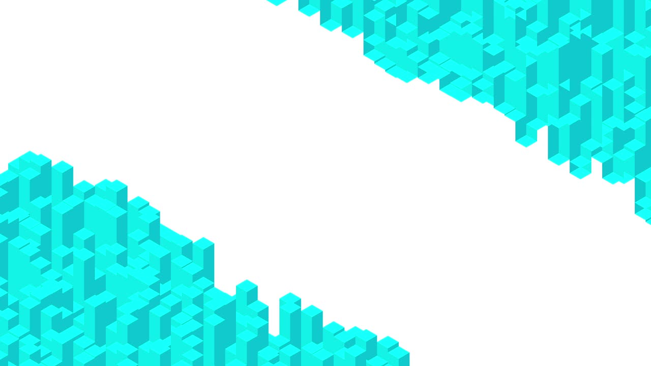 Cube box square bar 3D virtual isometric shuffle wave pattern, Blockchain technology concept design illustration blue color on white background seamless looping animation 4K, with copy space