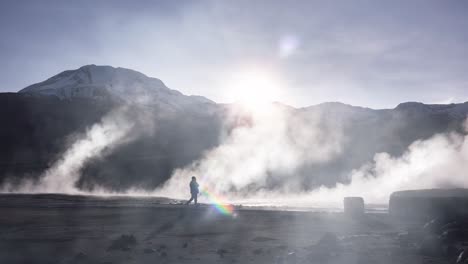 el tatio geysers steaming