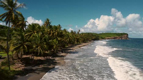 coastal-aereal-view-of-La-Poterie-beach-in-Grenada-on-a-sunny-day