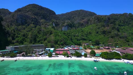 turquoise resorts is surrounding by mountains with jungle, showing the beauty of nature