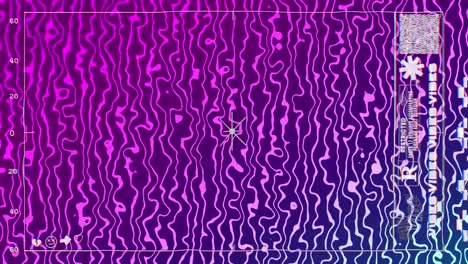 Animation-of-vibes-text-and-restricted-cinema-certificate-over-pink-and-black-angular-ripples