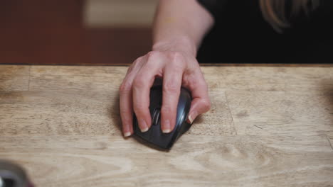 Female-hands-of-businesswoman-professional-user-worker-using-notebook-keyboard-sit-at-home-office-desk-working-online-with-pc-software-apps-technology-concept,-close-up-side-view-copy-and-paste