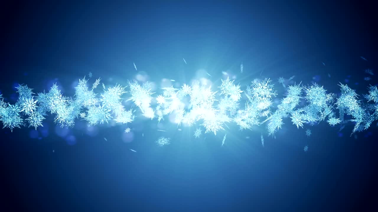아름다움의 눈송이와 함께 반이는 겨울의 상징, 스핀 눈에서 소용돌이, 겨울 패턴, 아름다움 춤추는 눈송이, 추상적인 루프 애니메이션.