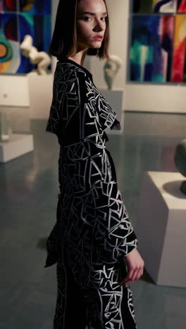 fashion show in an art museum