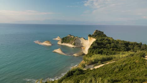 amazing cape drastis in corfu, greece revealed by rising drone