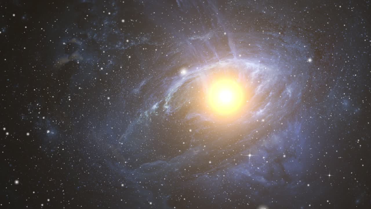 una energía brillante en medio de la niebla de las nubes nebulosas en el universo