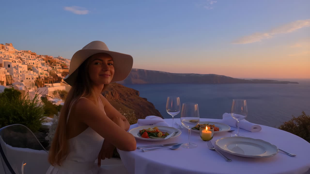 Romantic Sunset Dinner with Sea View in Santorini, Greece