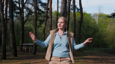 woman enjoying a day in the forest