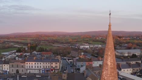 cinematic aerial shot of gort during sunset