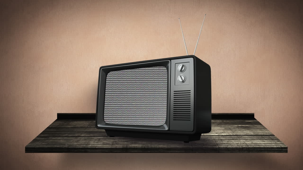 정적 소음이 있는 텔레비전