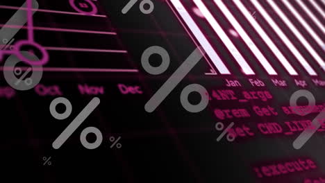 animación del procesamiento de datos sobre un fondo negro