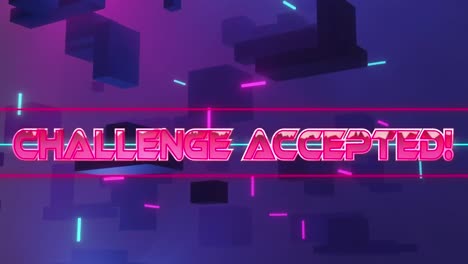 Animation-of-challenge-accepted-text-over-purple-background