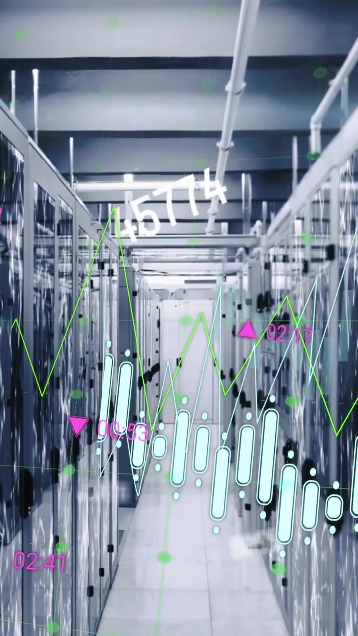 Animation of networks and data processing over computer servers