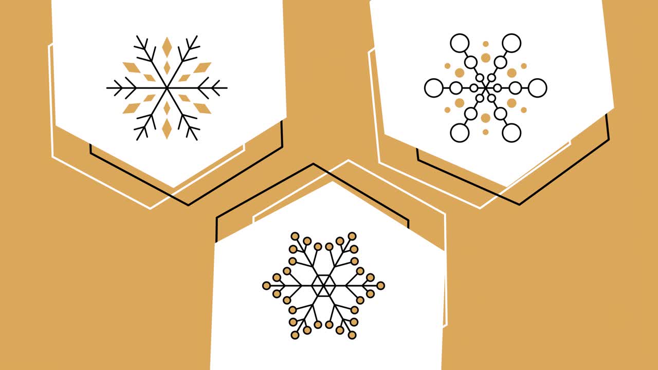 만화 3 스노우플레이크 디자인의 4k 비디오