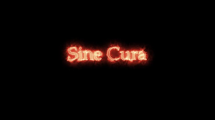 Sine cura written with fire. Loop