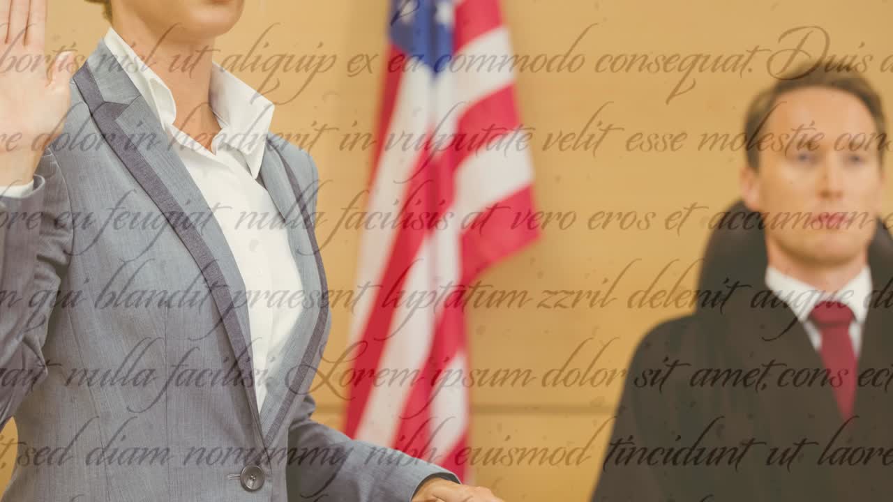 미국  ⁇ 발에 대한 재판 중에 텍스트 이동과 배심원들의 애니메이션