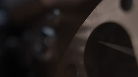 close-up view of a metal wheel