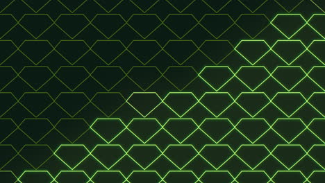 patrón geométrico abstracto negro y verde con diamantes y triángulos