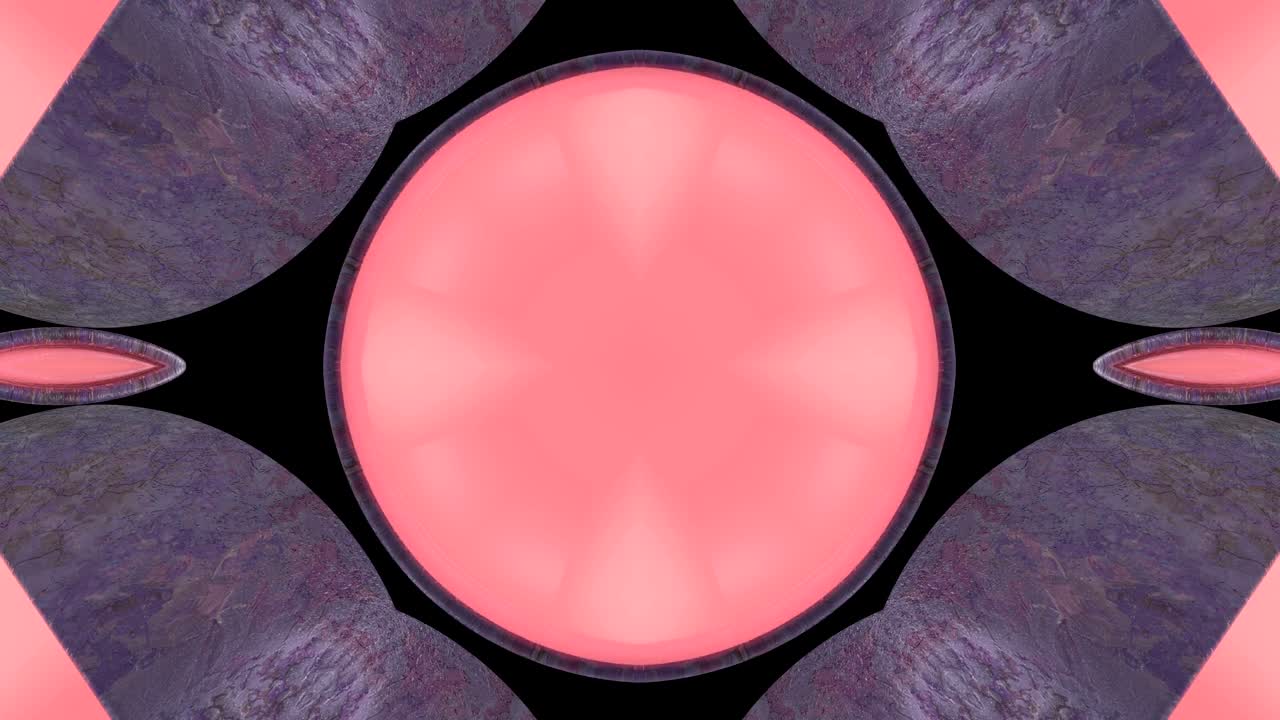 el caleidoscopio de neón abstracto en bucle o el manadala.