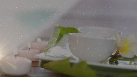 Animation-of-light-spots-over-candles-and-flowers