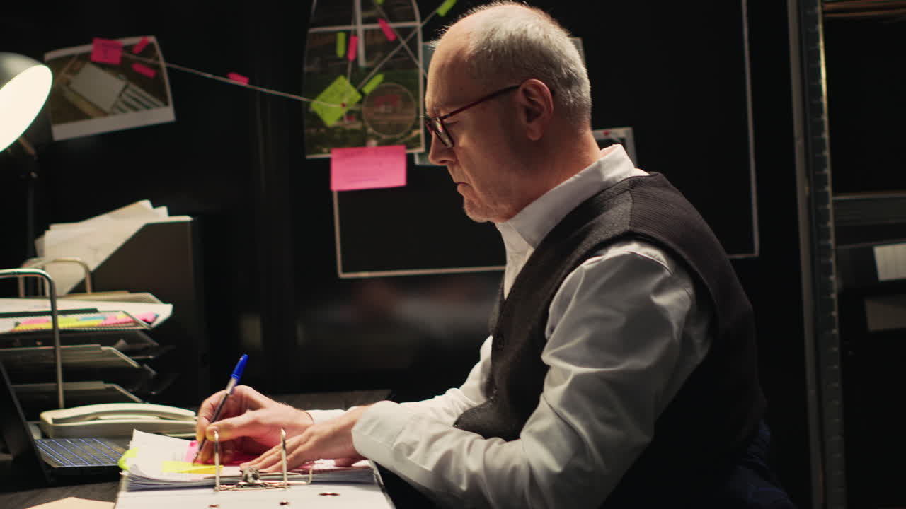 Man Working at Desk in Office