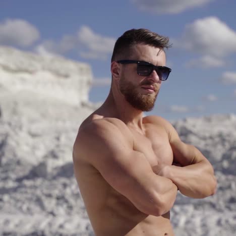 fitness male model posing