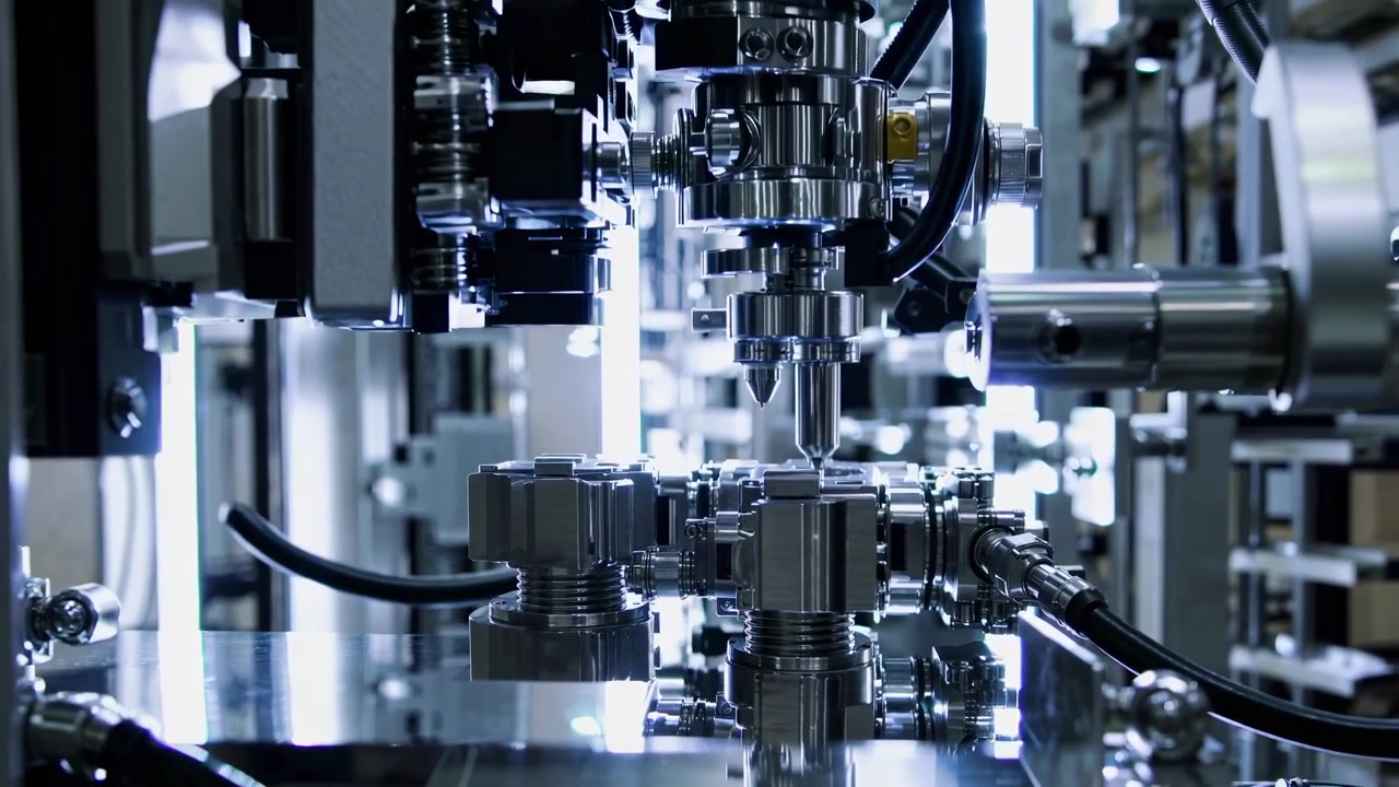 Automated Robotic Assembly Line in Modern High-Tech Manufacturing Facility