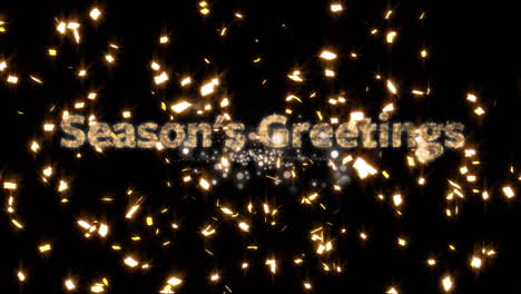 Animation-of-seasons-greetings-text-and-fireworks-on-black-background