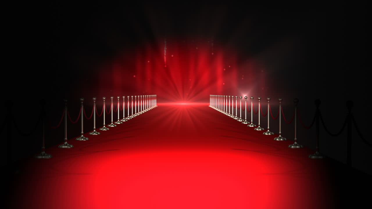 빨간 배경 에 스포트라이트 가 있는 긴 빨간 카 ⁇