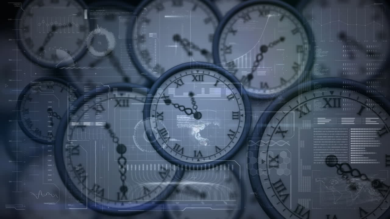 시계가 빠르게 움직이고 데이터