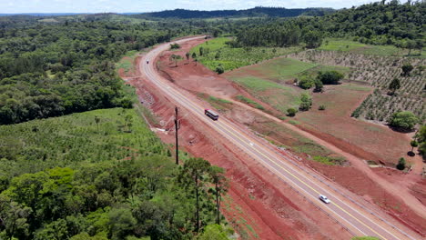 Truck-and-cars-advancing-on-a-road-in-Argentina