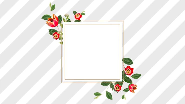 Border design with pretty red tulips