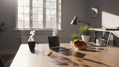 hamster at a home office desk