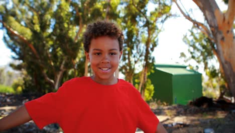 boy walking on obstacle