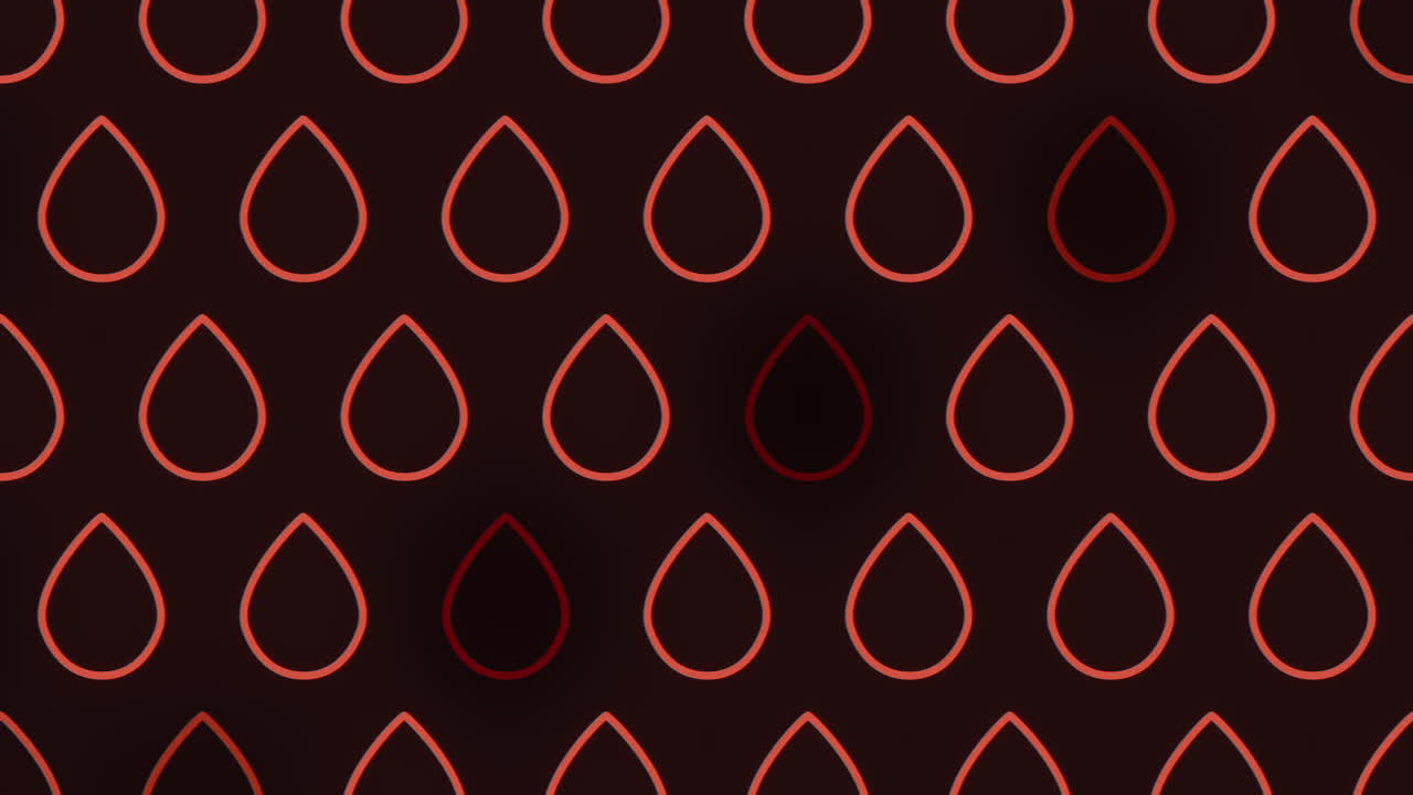 Tetesan merah elegan berjatuhan di kanvas gelap