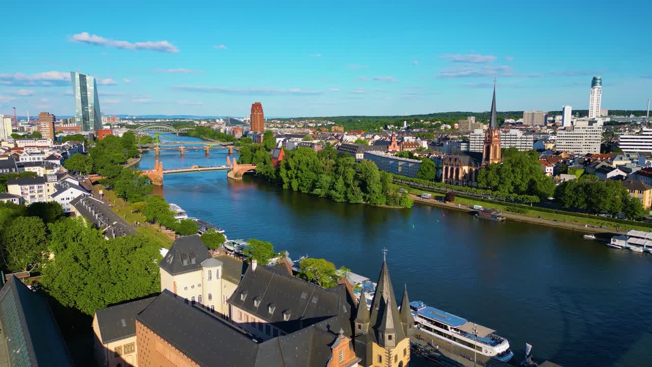 Cityscape with River, Bridges, and Architecture
