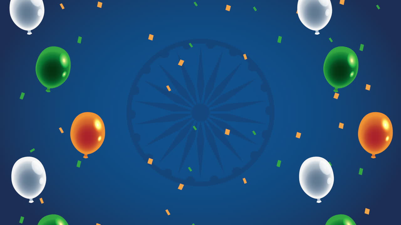 los globos del día de la independencia de la india helio con los colores de la bandera