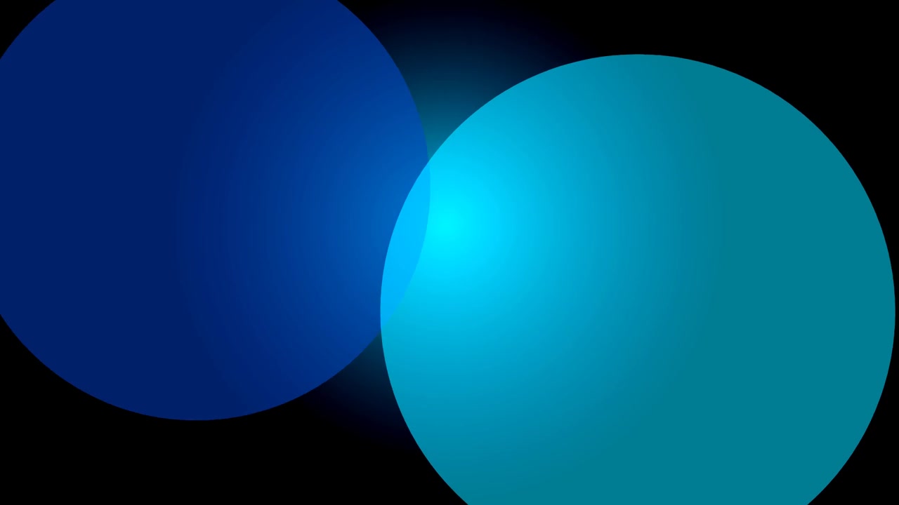 Abstract Motion Graphic with Overlapping Blue and Cyan Circles