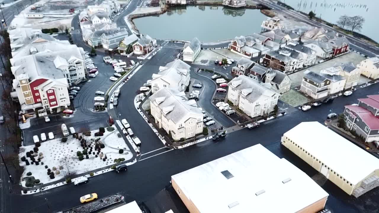 2019년 3월의 아스토리아 오레곤 눈