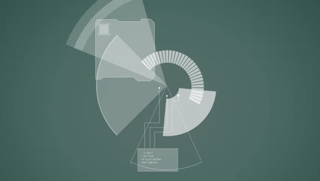 animación de escaneo de alcance y procesamiento de datos digitales sobre un fondo oscuro