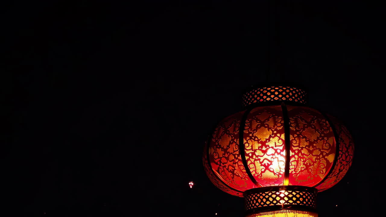 Fireworks and Lantern at Night