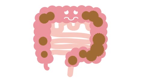 this is an animated bowel (constipation) video. loopable