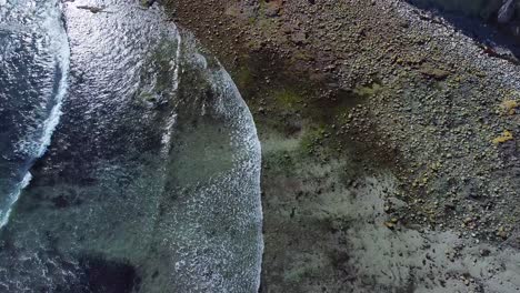 drone view of the beach at low tide