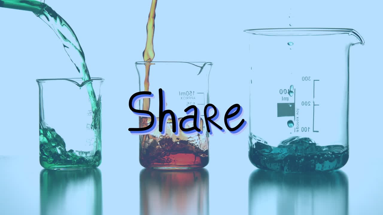 유리 용기에  ⁇ 는 액체에 대한 공유의 애니메이션