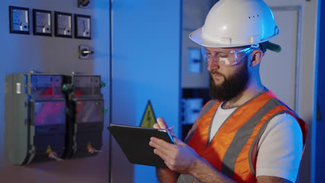 electrician checking electrical panel