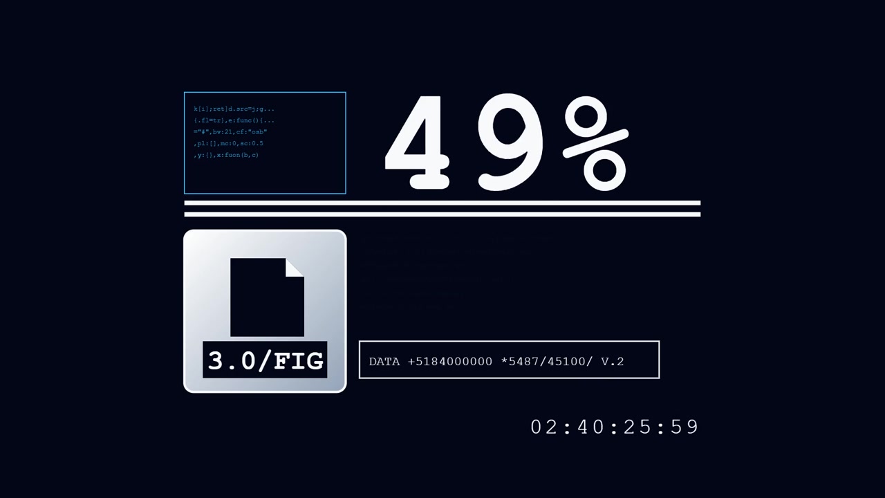 Digital Loading Progress Bar with Data Code Overlay