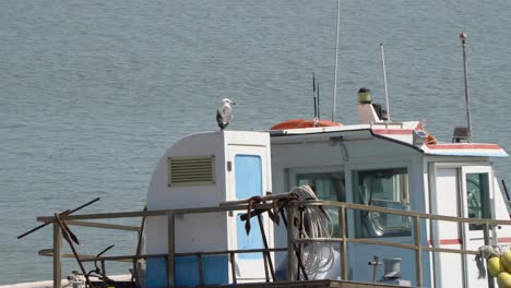 boat at the dock of ganghwado island and the han river in south korea